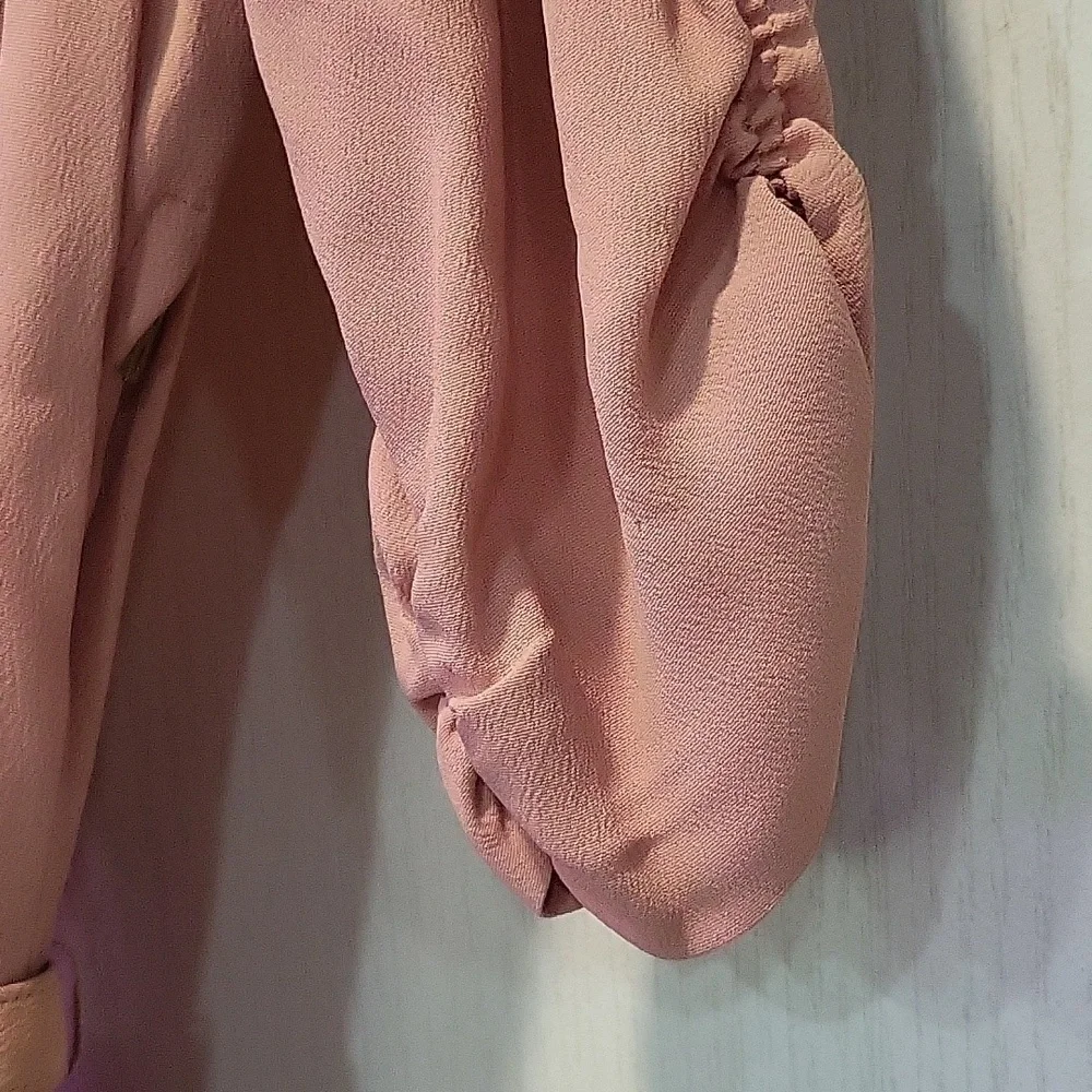 Vintage 1950's Dusty Pink Lace Top Dress 3/4 Length Sleeve Size S - Picture 4 of 9